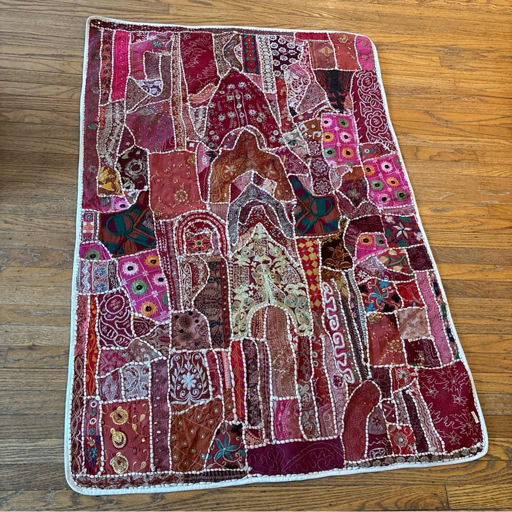 Matta Colorful Kantha Throw Tapestry Wall Hanging Textile Decor